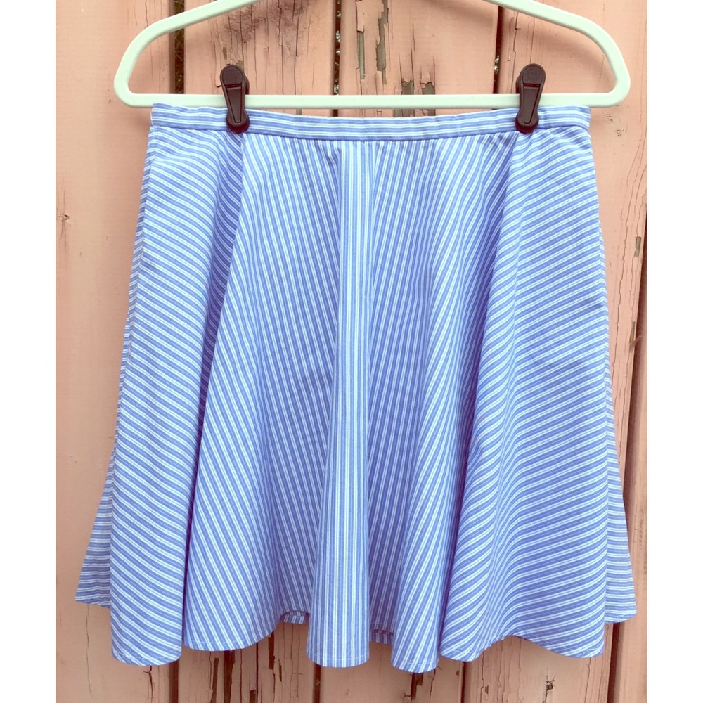 J. Crew Blue and White A-Line Skirt